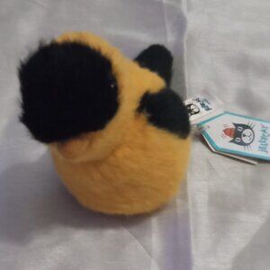 New Jelly Cat Birdling Goldfinch 6" yellow & blck plush stuff animal collectible